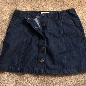 Forever 21 High-Waisted Jean Button-Up Skirt